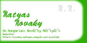 matyas novaky business card